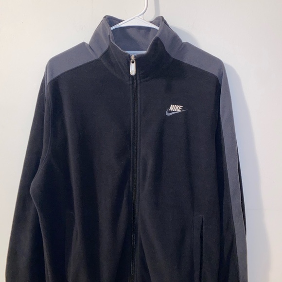 Vintage Y2K Nike Black & Gray Men's Lightweight Fleece Jacket Size Medium - Picture 1 of 8